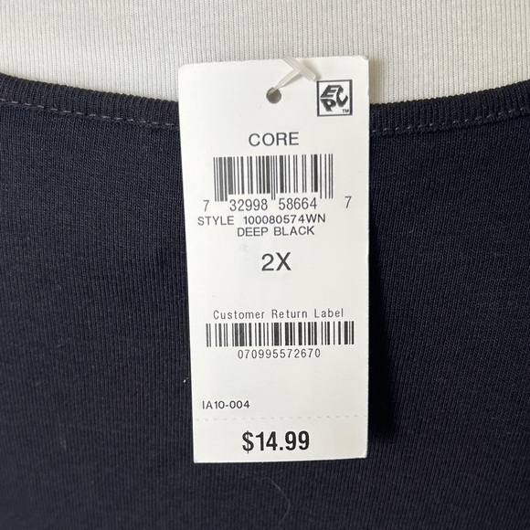 Karen Scott Classic Black Tank Top 2X New with tag blouse women’s top - Picture 5 of 8